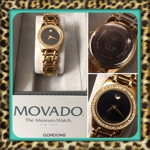 🔥🔥24 hr SALE🔥🔥PRICE FIRM✅👑MOVADO Museum 18k Gold Diamond Bezel Watch.